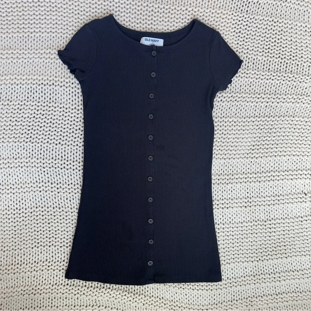 Old Navy Black Ribbed Girls Dress Size S (6-7)